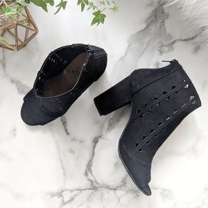 High Heel Geometric Cut-Out Peep Toe Booties